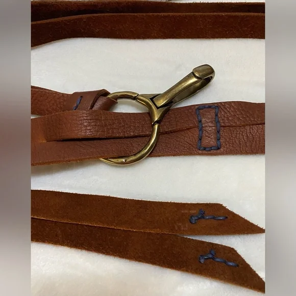 49 Square Mile,Brown Leather belt with Brass Clip display picture 1